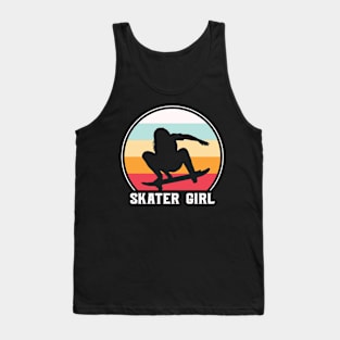 Retro Sunset Skater Girl Tank Top